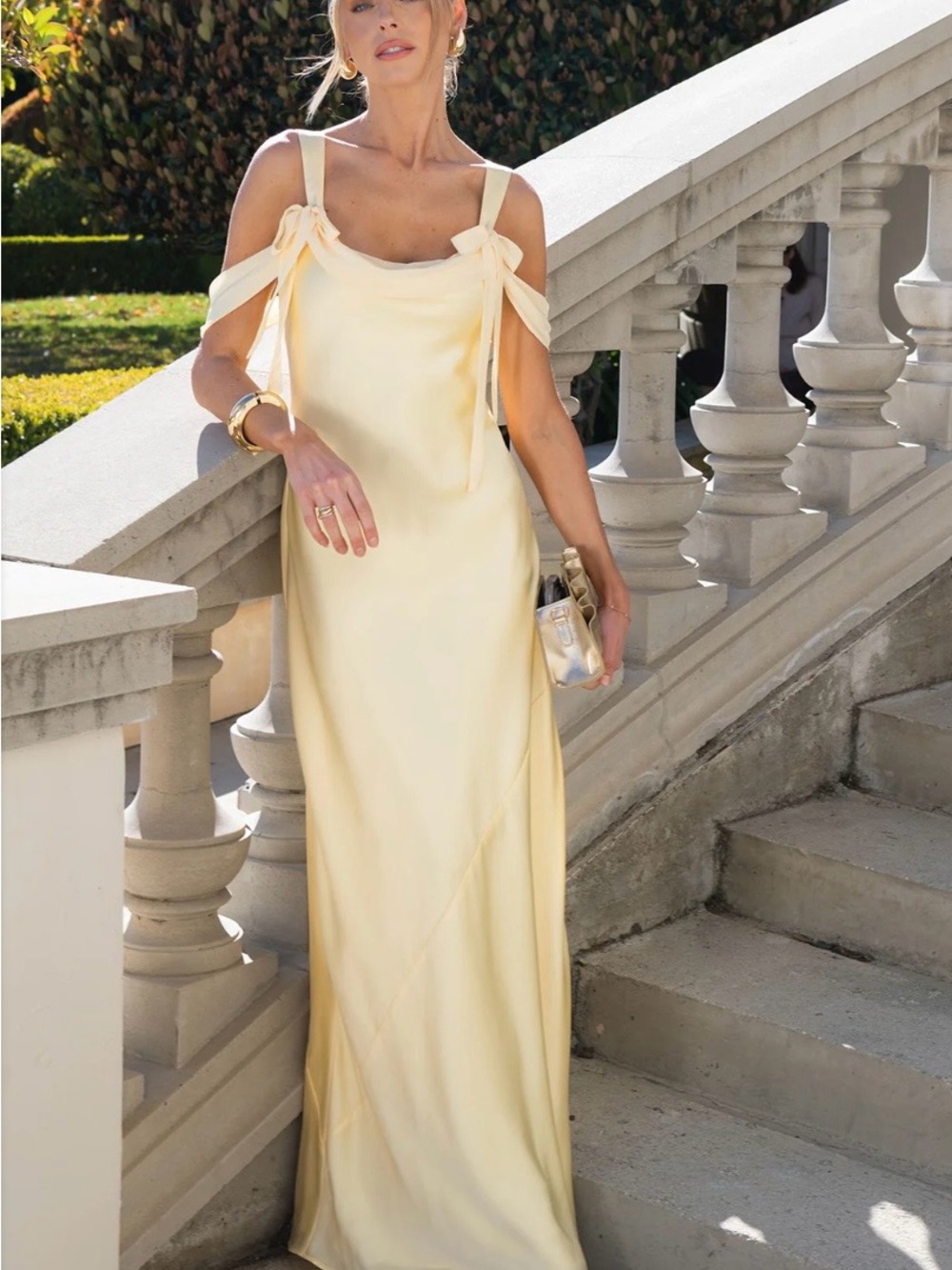 Yellow Luxe Satin Bella Maxi Bridesmaid Dress - Show Me Your MuMu